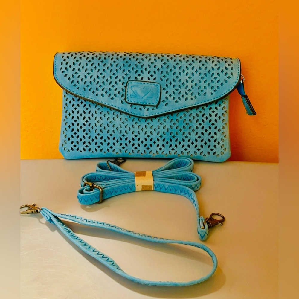 NEW Blue Laser-Cut Women's Clutch Wristlet